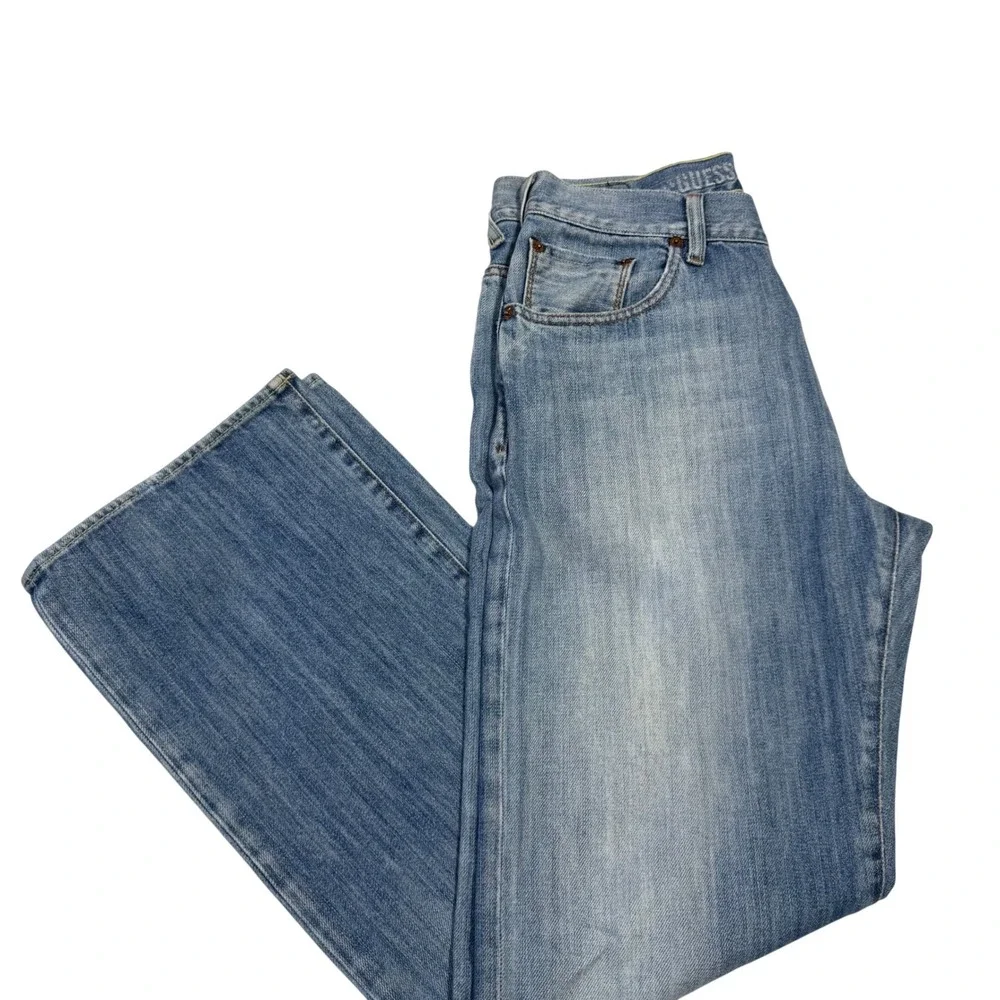 Vintage Guess Jeans Mens 31 Straight Leg Light Wash Y2K Marciano Denim